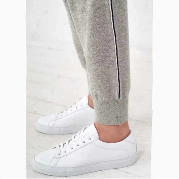 La Ligne Gray Knit Jogger Pants with Side Stripe - Picture 4 of 11